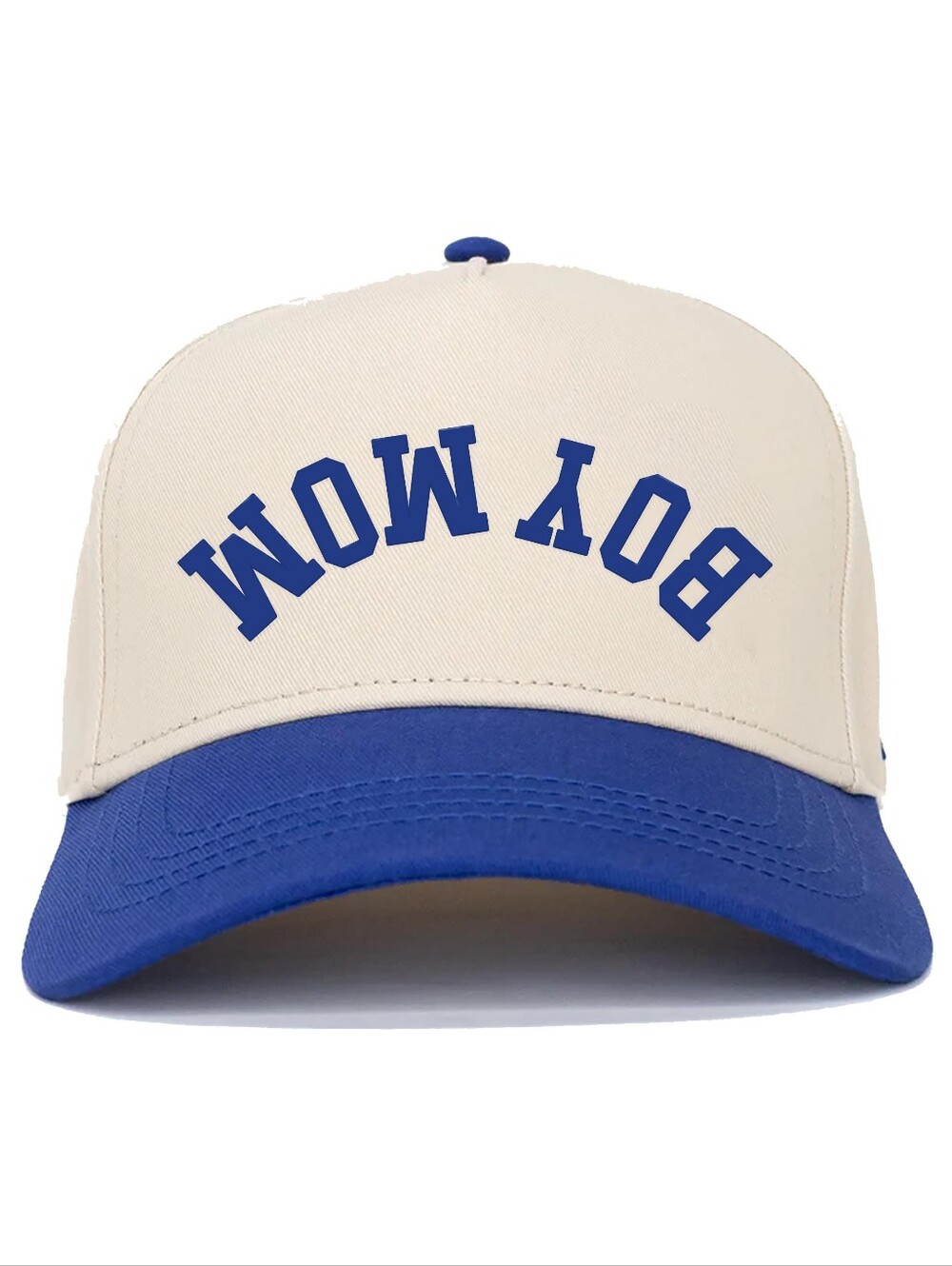 Blue and Cream 'BOY MOM' Trucker Hat
